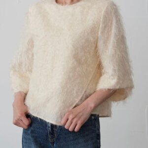 223. passione パシオーネ　7部袖トップス(white/black) (36940)