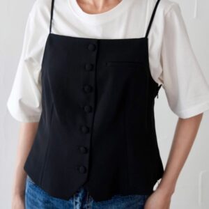 224. passione パシオーネ フロントボタン サイドジップベスト