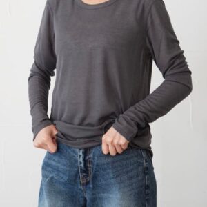 233.　Anna Kerry / アンナケリー  シアーリブロンT(charcoal/bleck)（85253911)