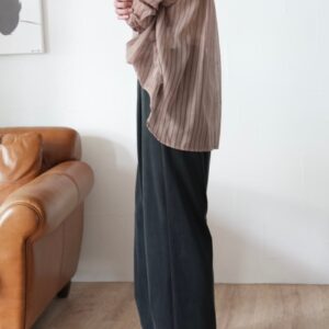 234. Anna Kerry / アンナケリー  シアーストライプシャツ(beige/brown)（85253701)