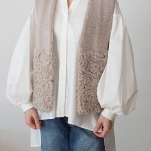 239. passione パシオーネ ボアベスト(beige/ivory/brown) (36411)