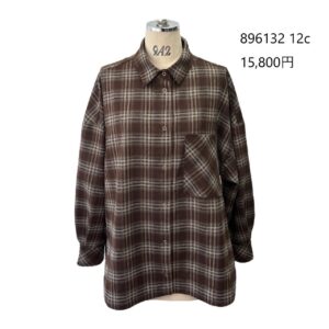 【予約】ayane /アヤン 微起毛チェックシャツ  896132（11/中~11/末）