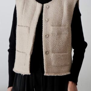 250. cafune /カフネ /ツイードフリンジベスト(beige,brown)(35407)