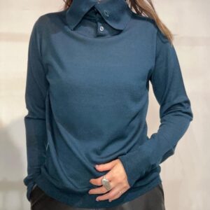 270.　PRIORITY /プライオリティ ハイネックニットトップス (ベージュ、チャコール)（P57052KR）