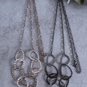 298. ayane /アヤン オーバルリングネックレス(ブロンズ、ブラックチタニウム)(275822)